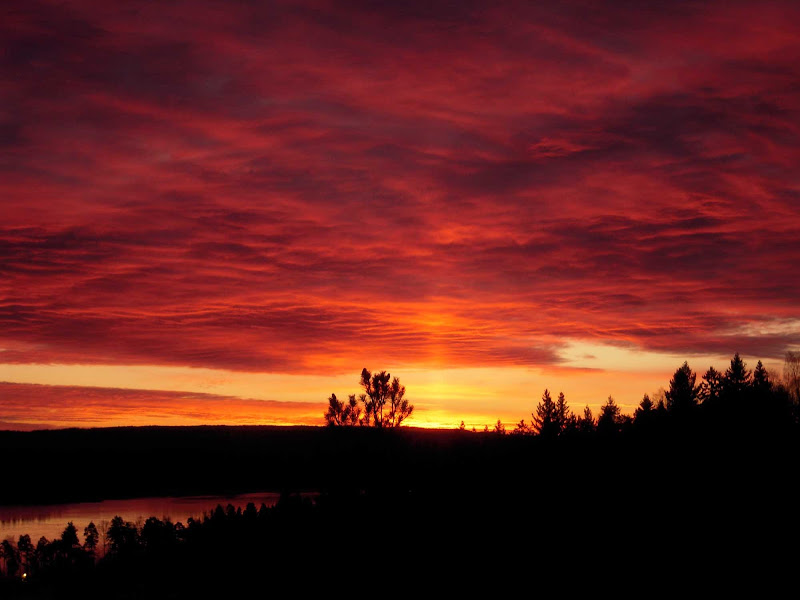 Sunrise over the Oslo Fjord in Norway.