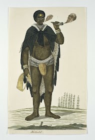 Khoikhoi man smoking a pipe