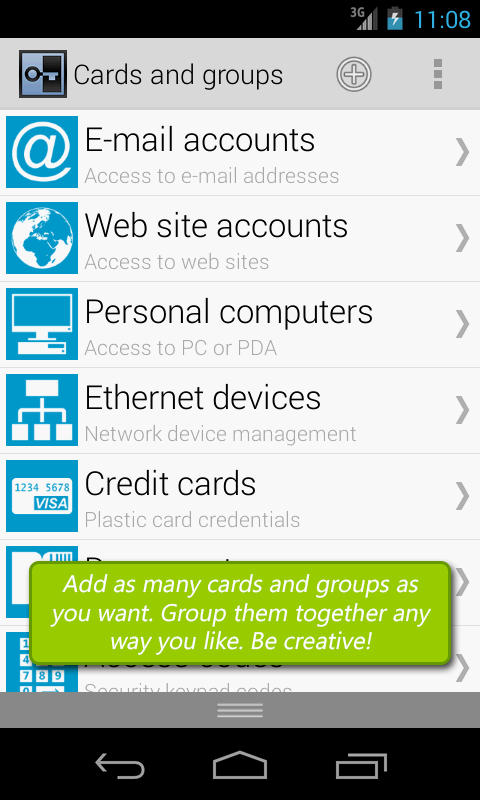 Secure Vault, Password Manager Screen 1