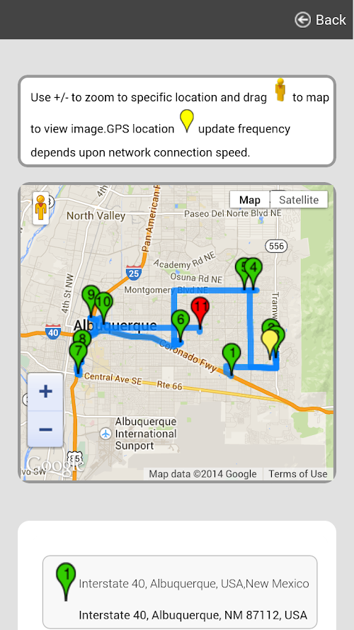 Android application Breaking Bad on Location: GPS screenshort