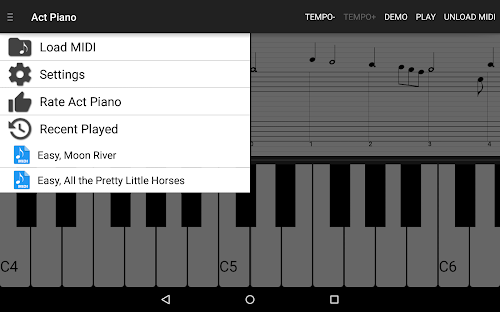 Android application Act Piano screenshort