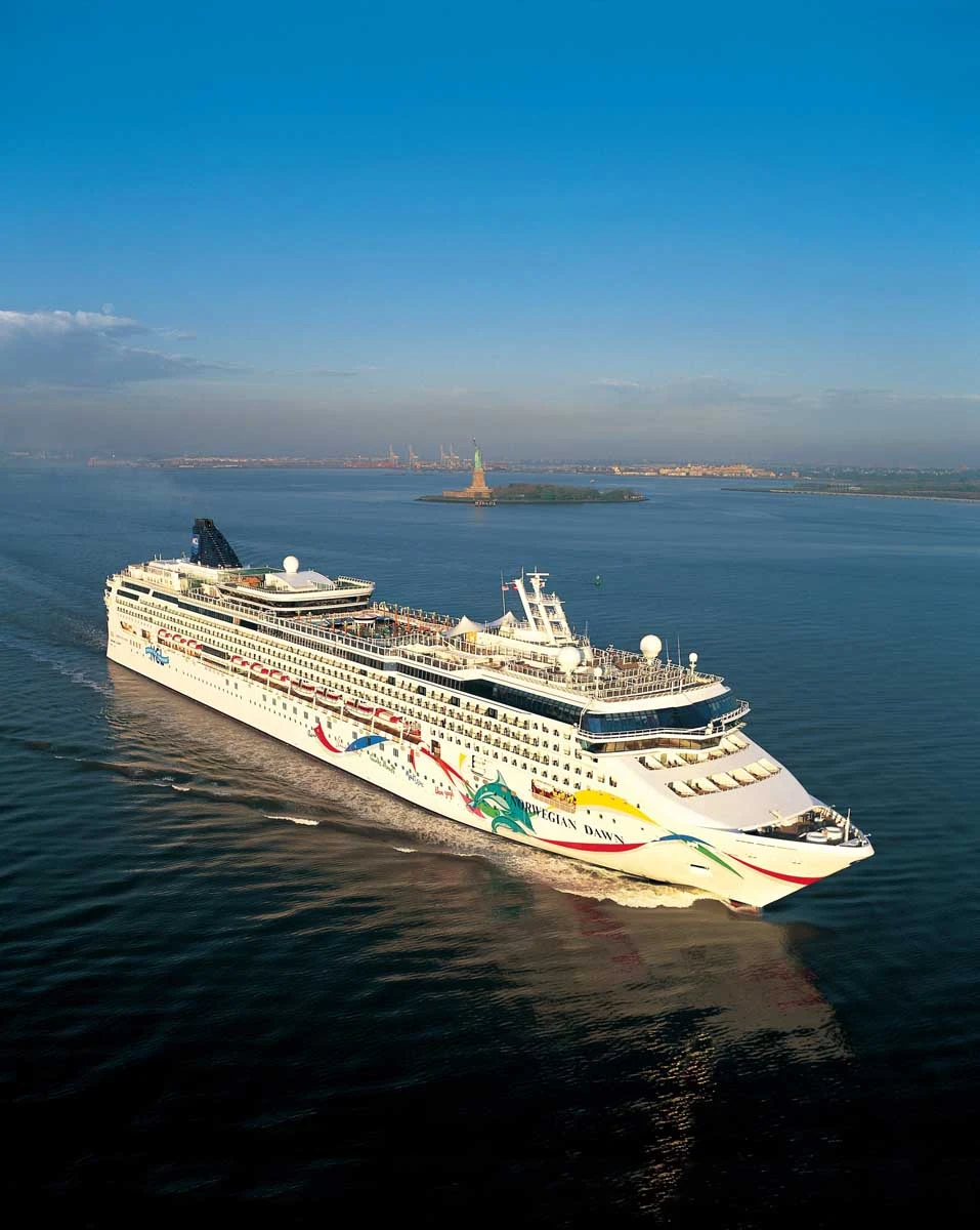 Norwegian-Dawn-Aerial -  Norwegian Dawn offers a wide range of dining options, entertainment, ocean views and fun activities.