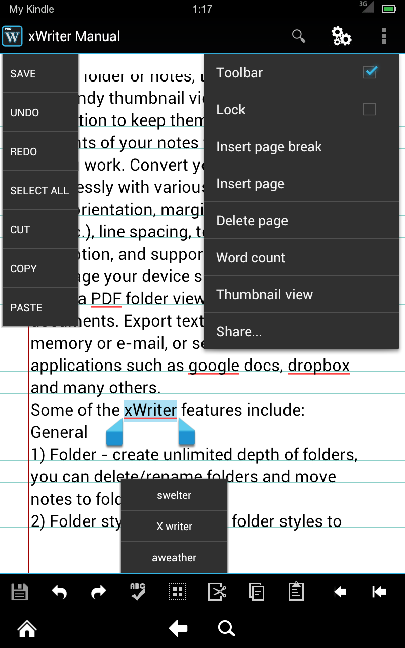 xWriter Pro 4 Screen 3