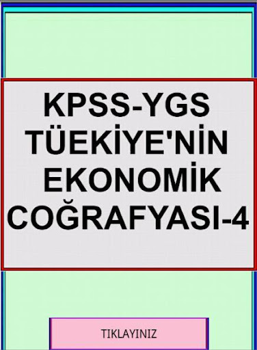 KPSS YGS COĞRAFYA TR EKO COĞ 4