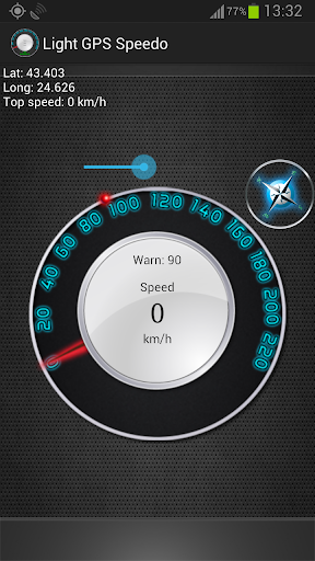Light GPS Speedometer: kph mph