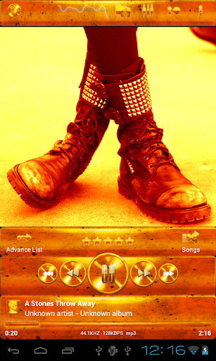 Poweramp skin GRUNGE ORANGESUN