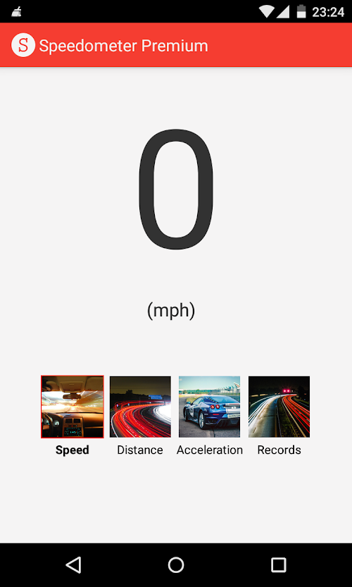 Android application Speedometer Premium (mph) screenshort