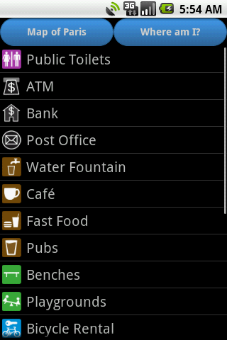 Paris Amenities Map Screen 2