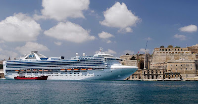 Grand Princess at the Grand Harbour in Valletta, Malta.