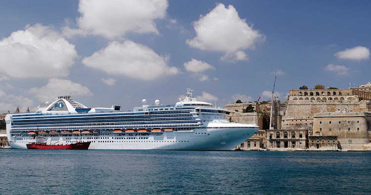 Grand Princess at the Grand Harbour in Valletta, Malta.