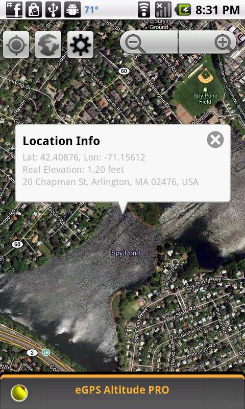 Android application eGPS Altitude Pro screenshort