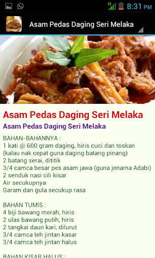 Menu Daging