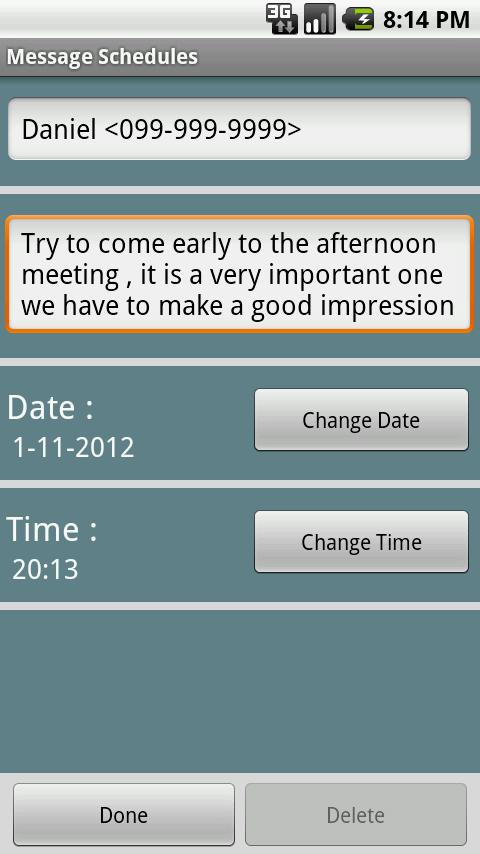 Message Schedules - screenshot