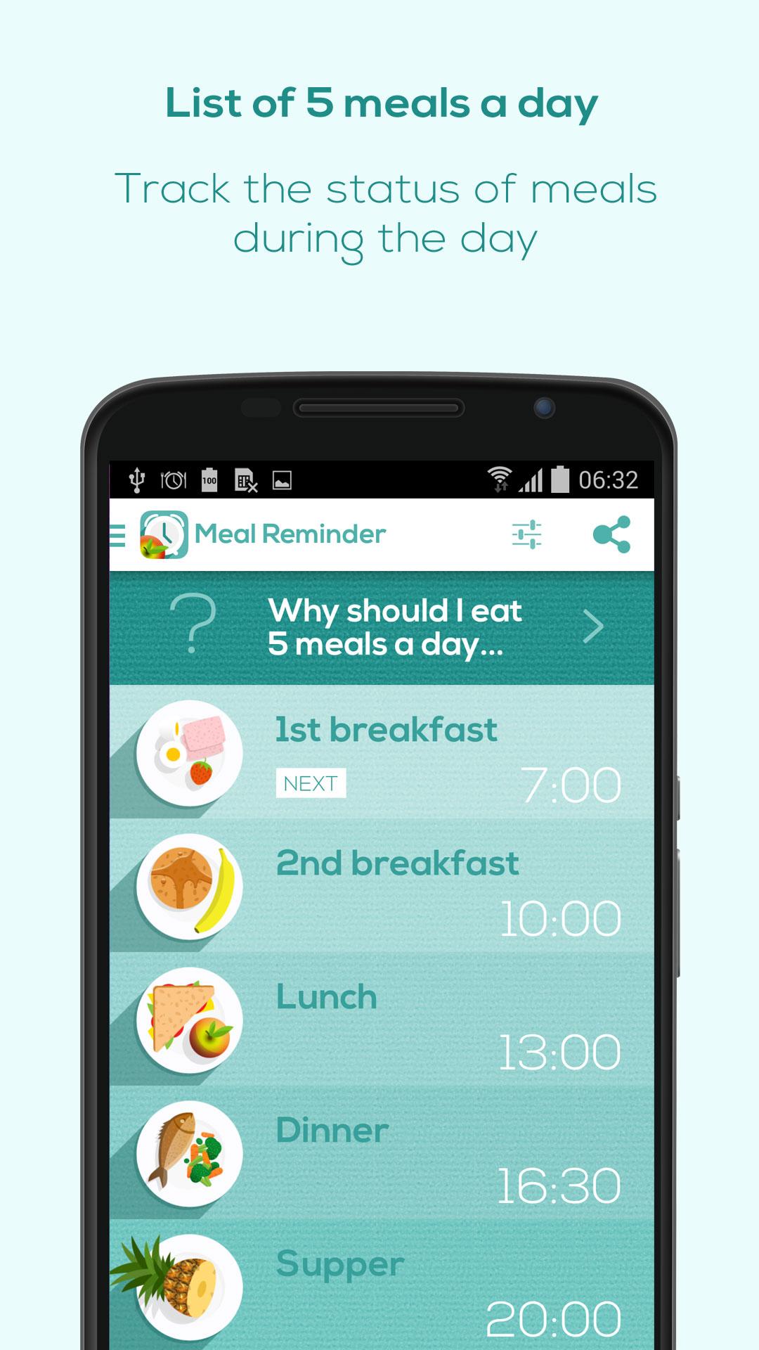 Android application Meal Reminder - Weight Loss screenshort
