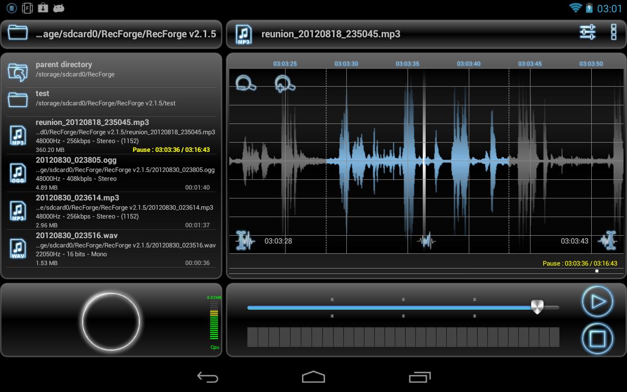 Android application RecForge Pro - Audio Recorder screenshort
