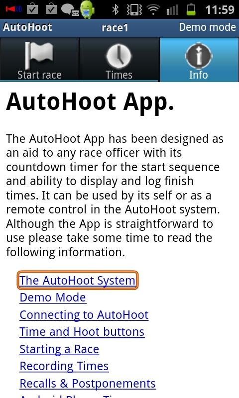 AutoHoot App Screen 3