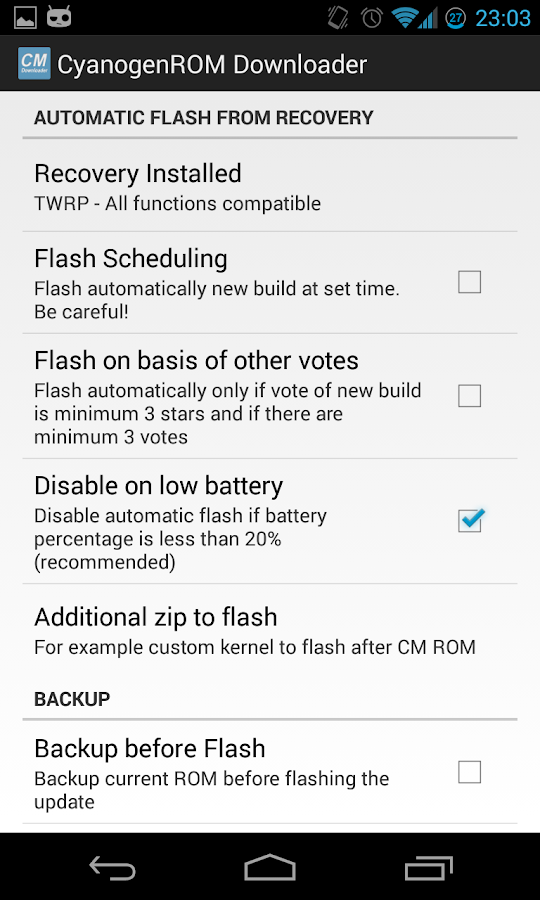 Cyanogen ROM Downloader - screenshot