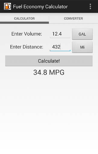 MPG Fuel Economy Calculator