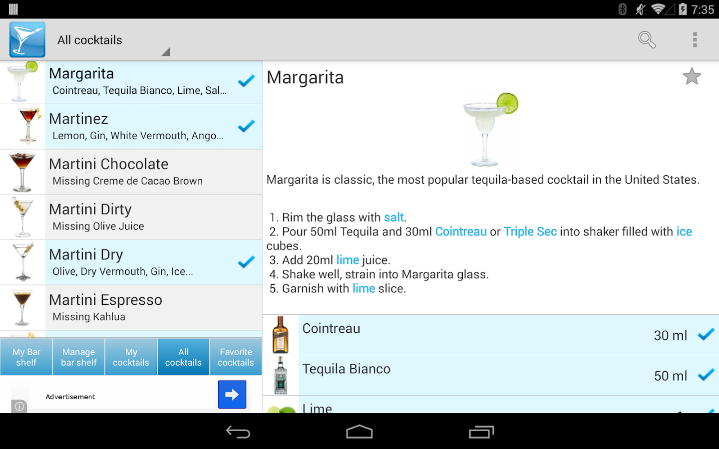 My Cocktail Bar Android Apps on Google Play