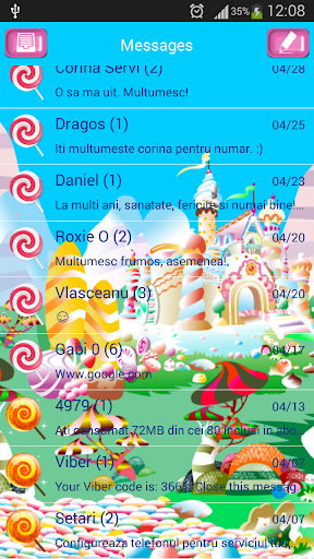 GO SMS Pro Candy Land
