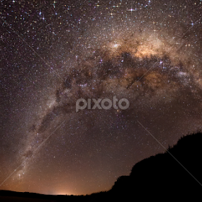 Walkers Beach Milky Way Panorama #1 by Ian Mills - Landscapes Starscapes
