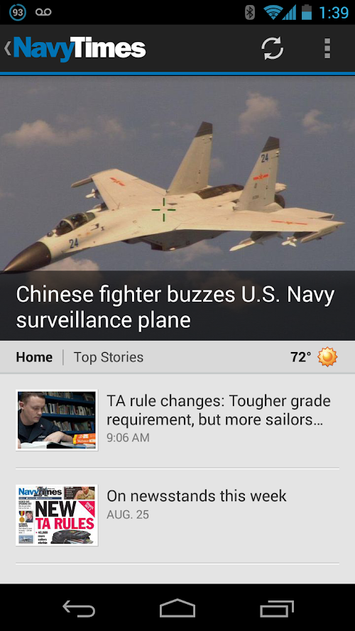 Android application Navy Times screenshort