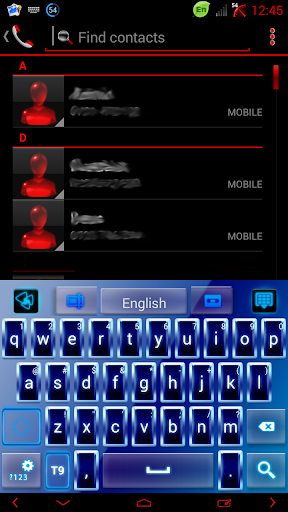 Blue Neon GO Keyboard theme