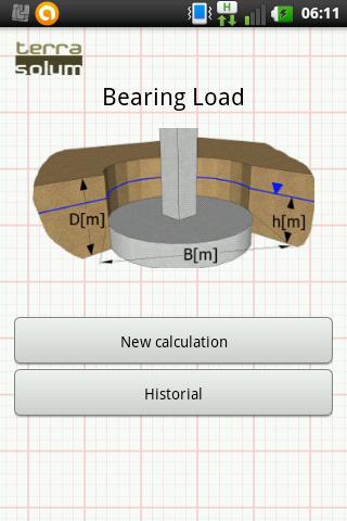 Android application Bearing Capacity screenshort