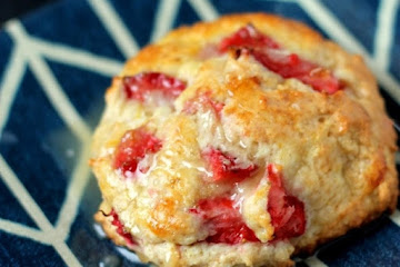 Strawberry Biscones with Sweet Orange Glaze