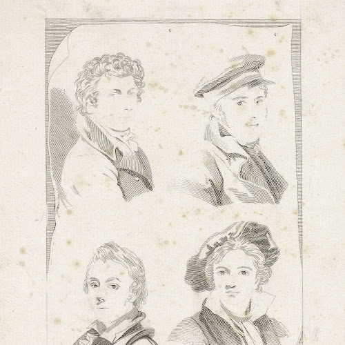 Vier schildersportretten, Cornelis Kruseman, 1807 - 1857 - Rijksmuseum