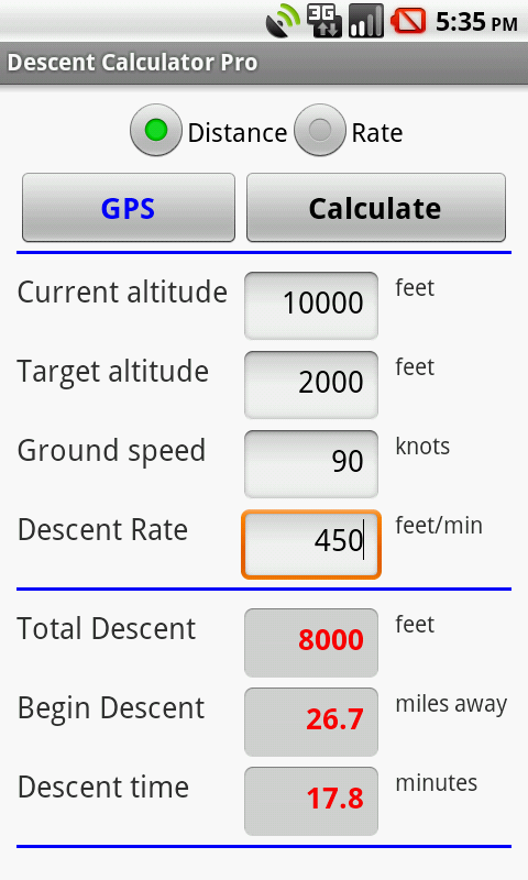 Airplane Descent Calculator PR Screen 2