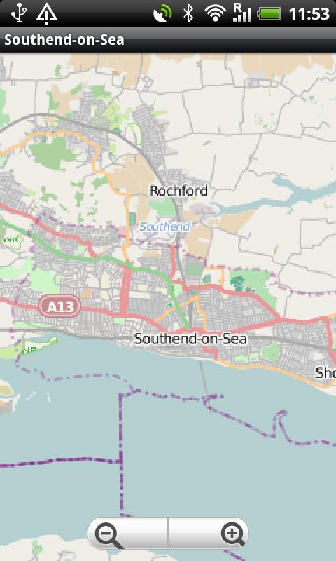 Southend-on-Sea Street Map Screen 1