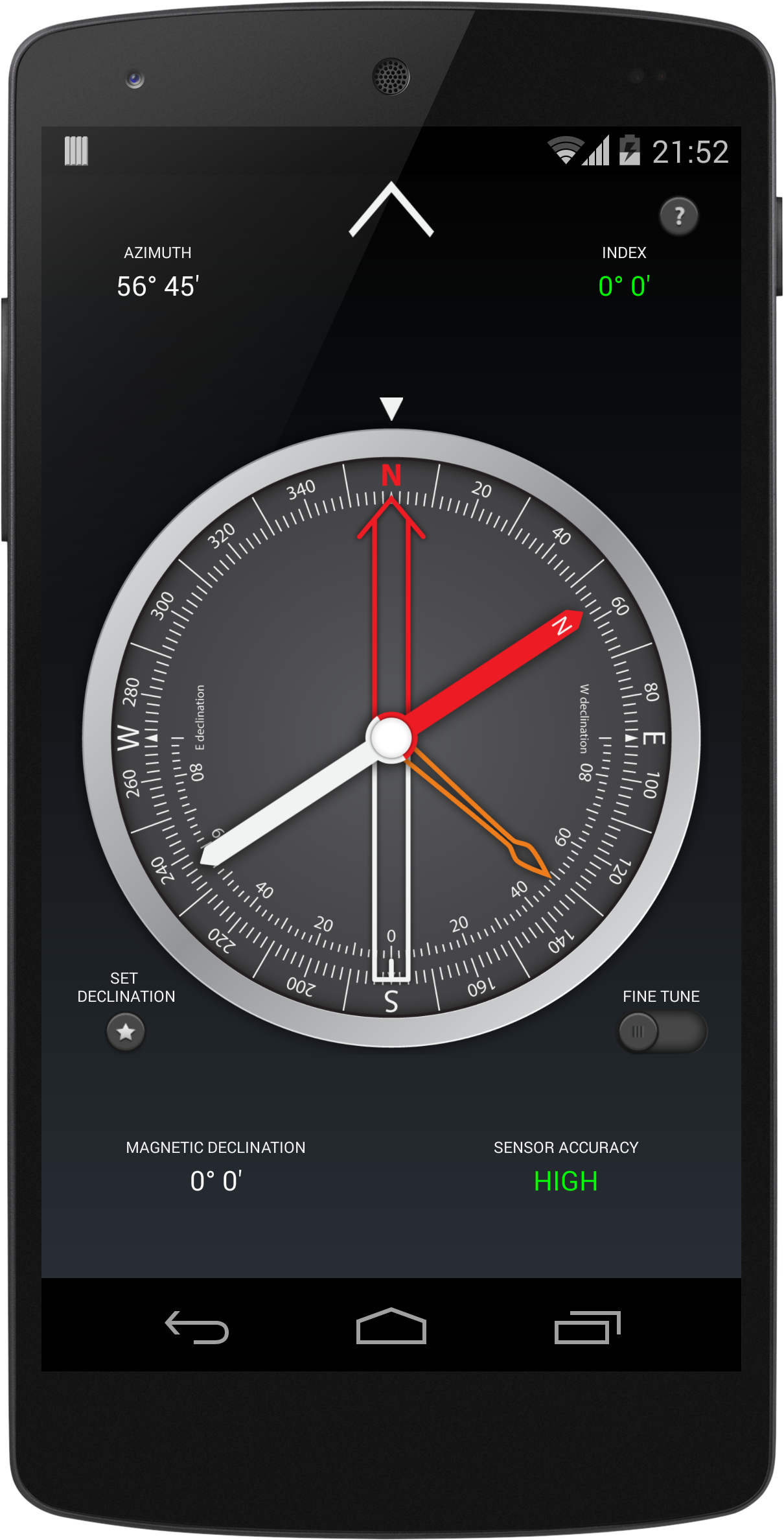 Android application Compass screenshort