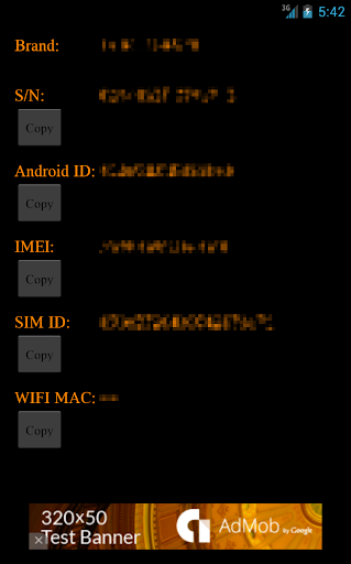 Device ID - IMEI - S N - MAC
