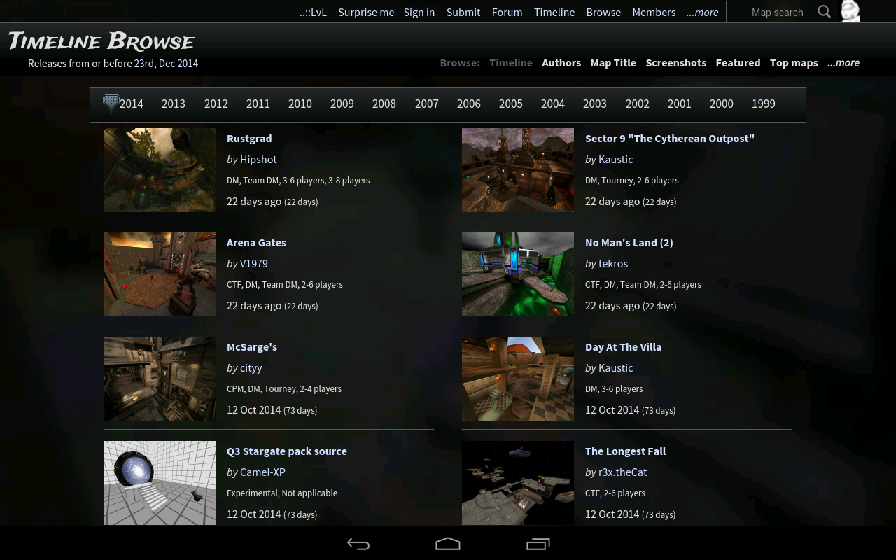    ..::LvL - Q3A Database- screenshot  