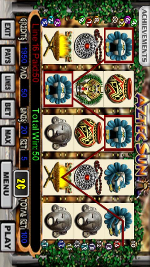 Android application Aztec Sun Slot Machine screenshort