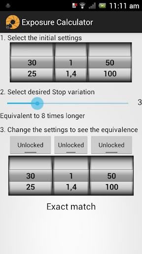 Exposure calculator