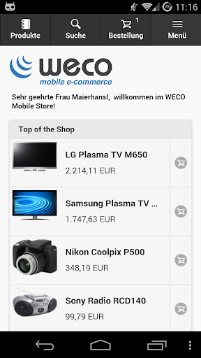 WECO E-Commerce Mobile Demo