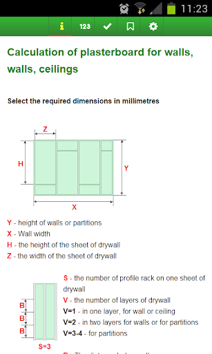 Calculation of drywall