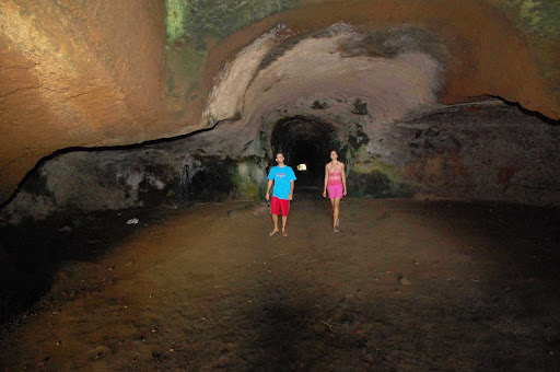 Inside Black Point Tunnel on St. Vincent and the Grenadines.
