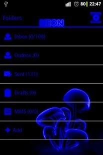 How to install Blue neon theme GO SMS Pro 1.09 apk for bluestacks