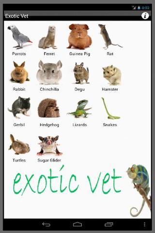 Android application Exotic Vet Guide screenshort