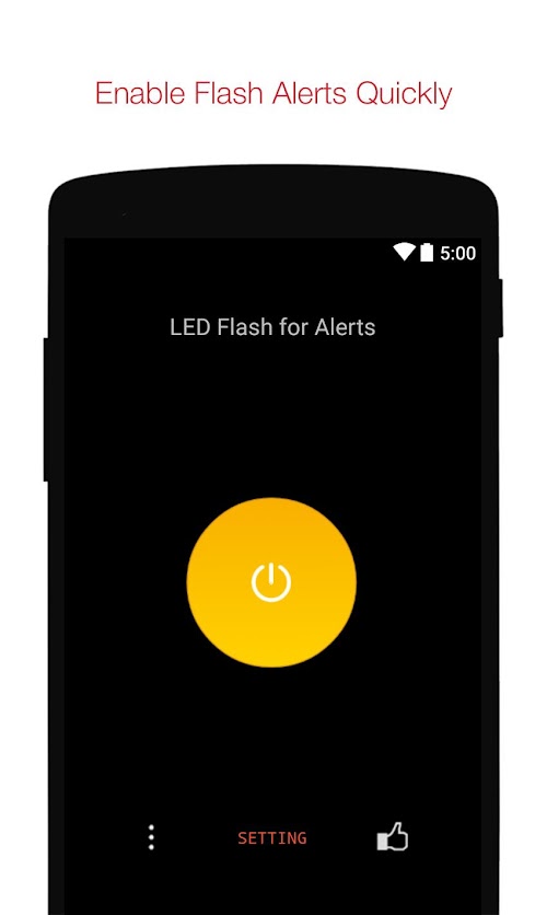 Android application Flash Alerts on Call and SMS screenshort