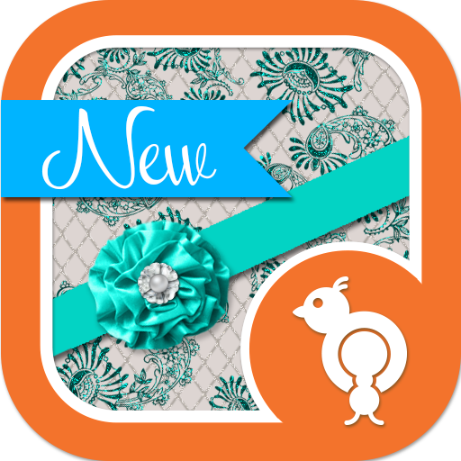 Teal Glitter Lace Theme GO SMS LOGO-APP點子