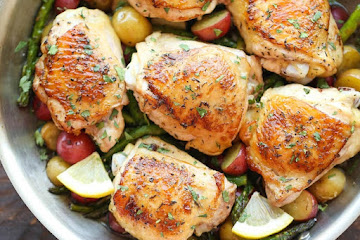 Lemon Chicken with Asparagus and Potatoes