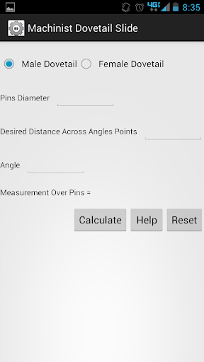 Machinist Dovetail Calculator