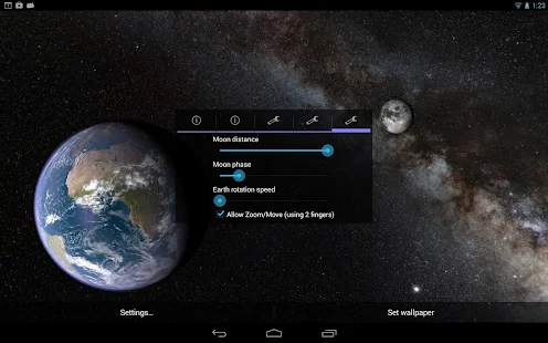 Earth & Moon in HD Gyro 3D PRO - screenshot thumbnail