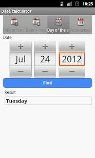  memungkinkan perhitungan dasar dengan tanggal dan berfungsi sebagai suplemen diberikan ke Download Aplikasi Калькулятор дат apk gratis untuk Android