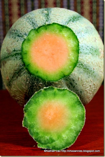Charentais melon top cut