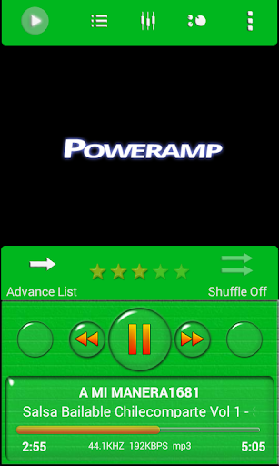 Poweramp Skin Green Minimal